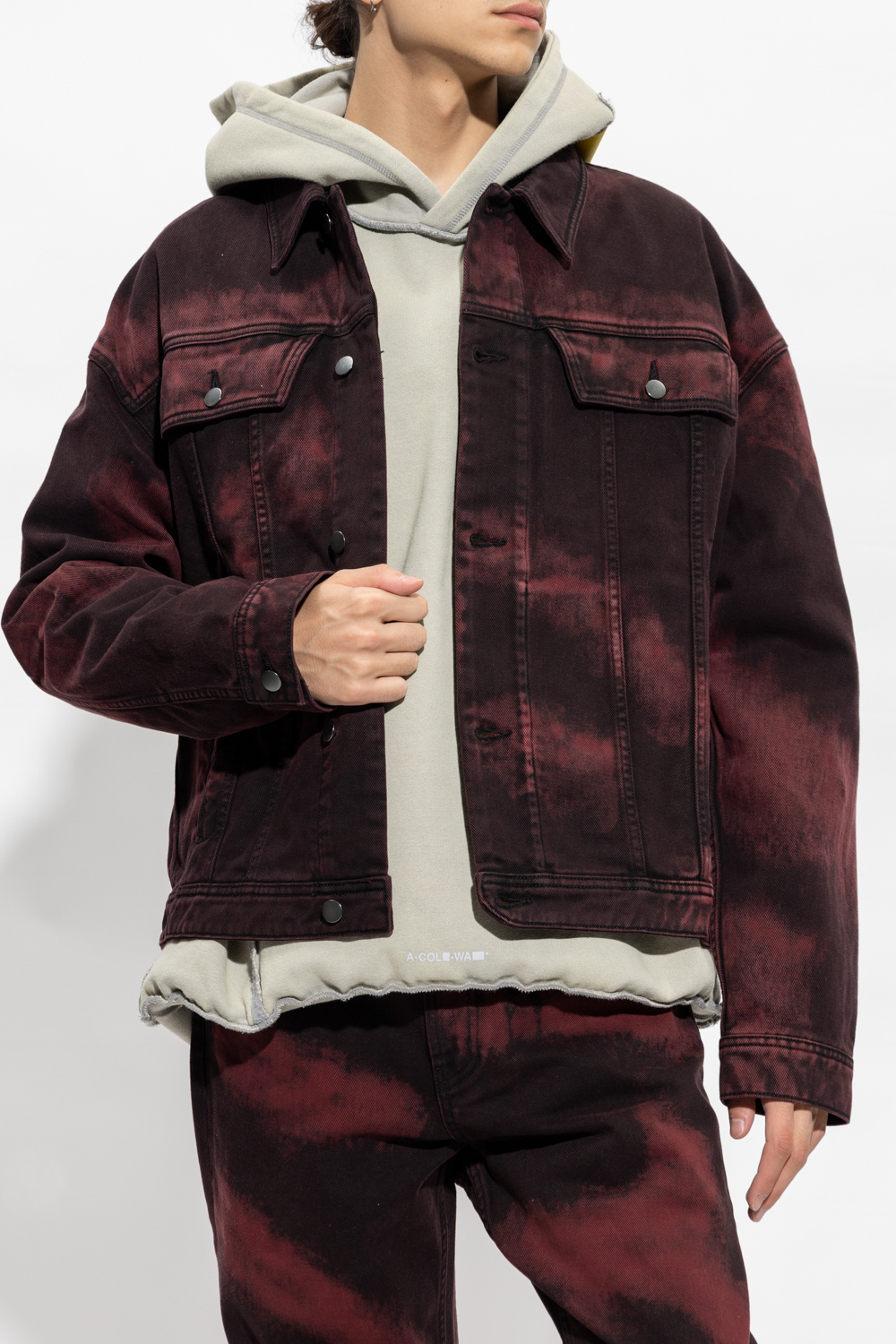 Burgundy Denim jacket A - nrg w basketball jacket - WALL